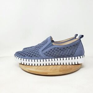 Ilse Jacobsen Tulip 141 Shoes Women 40 Blue Slip On Comfort Loafer Sneakers